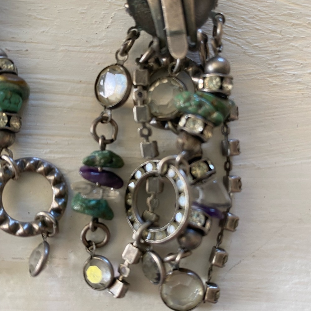 Vintage Sorrelli Clip On Dangle Earrings 3 inches long - Picture 4 of 7